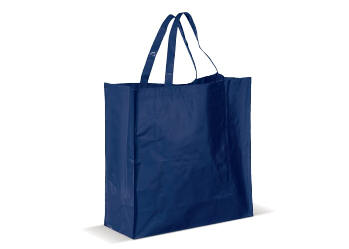 Sac shopping publicitaire en PP tissé brillant 160 gr Bleu foncé